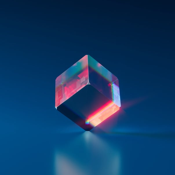 A image of a dice in equilibrium